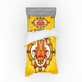 thumbnail image 1 of Ambesonne Hamsa Bedding Set 3 Pcs, Sun Aura Energy, Twin XL, Yellow Orange Brown, 1 of 3