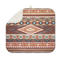 Boho Red Southwestern Ethnic Pattern Dish Drying Mat for Kitchen 1 Pack, Ultra Absorbent Microfiber Dishes Drainer Mats,16"x18"