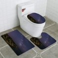 thumbnail image 1 of ABPHQTO vía Láctea Juego de alfombras de baño de 3 piezas Alfombra de baño Alfombra de contorno y tapa de inodoro, 1 of 2