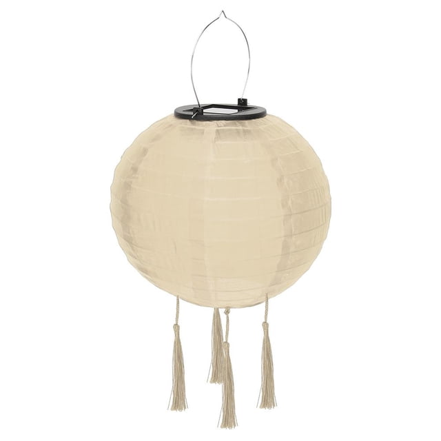 Linterna Solar Lámpara de nailon Impermeable Colgante Luz Festival Decoración Beige Hugtrwg Para estrenar