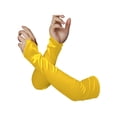 thumbnail image 1 of Ladies Fingerless Satin Opera Gloves, Yellow, 1 of 1