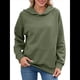 thumbnail image 2 of Sudadera con Capucha para Mujer, Informal, de Larga, Holgada, con Bolsillo. Verde S, 2 of 9