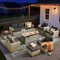 thumbnail image 3 of Ovios 10 Pieces Outdoor Patio Furniture with 54" Gas Fire Pit All-Weather Rattan Wicker Conversation Set Outdoor Sectionals for Garden, 3 of 12