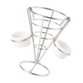 thumbnail image 1 of 1 Uds. Cesta cónica de exhibición de acero inoxidable, suministros para servir, estante para freír francés para comida, fiesta, cocina, restaurante, Plata 2 Copas Sunnimix Cesta de cono, 1 of 6