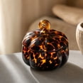 thumbnail image 4 of Twinkle Glass Pumpkin Decor, 9.5" D Amber Dots Glass Pumpkin for Fall Harvest, Thanksgiving, Halloween Table Centerpiece, Unique Handmade Art Pumpkins Figurines Collectible Home Decor, 4 of 6