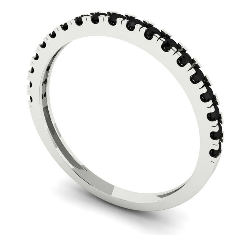 0.57 ct Brilliant Round Cut Natural Onyx 14k White Gold