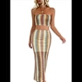 thumbnail image 2 of Conjunto de Dos Piezas de Vestido Tubo con Rayas de Colores para Mujer de Verano Amarillo XL, 2 of 10