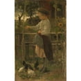 thumbnail image 3 of Jacob Maris 17x24 Black Modern Framed Museum Art Print Titled - Feeding Chickens (1866), 3 of 5