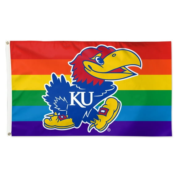 WinCraft Kansas Jayhawks 3' x 5' Single-Sided Deluxe Team Pride Flag