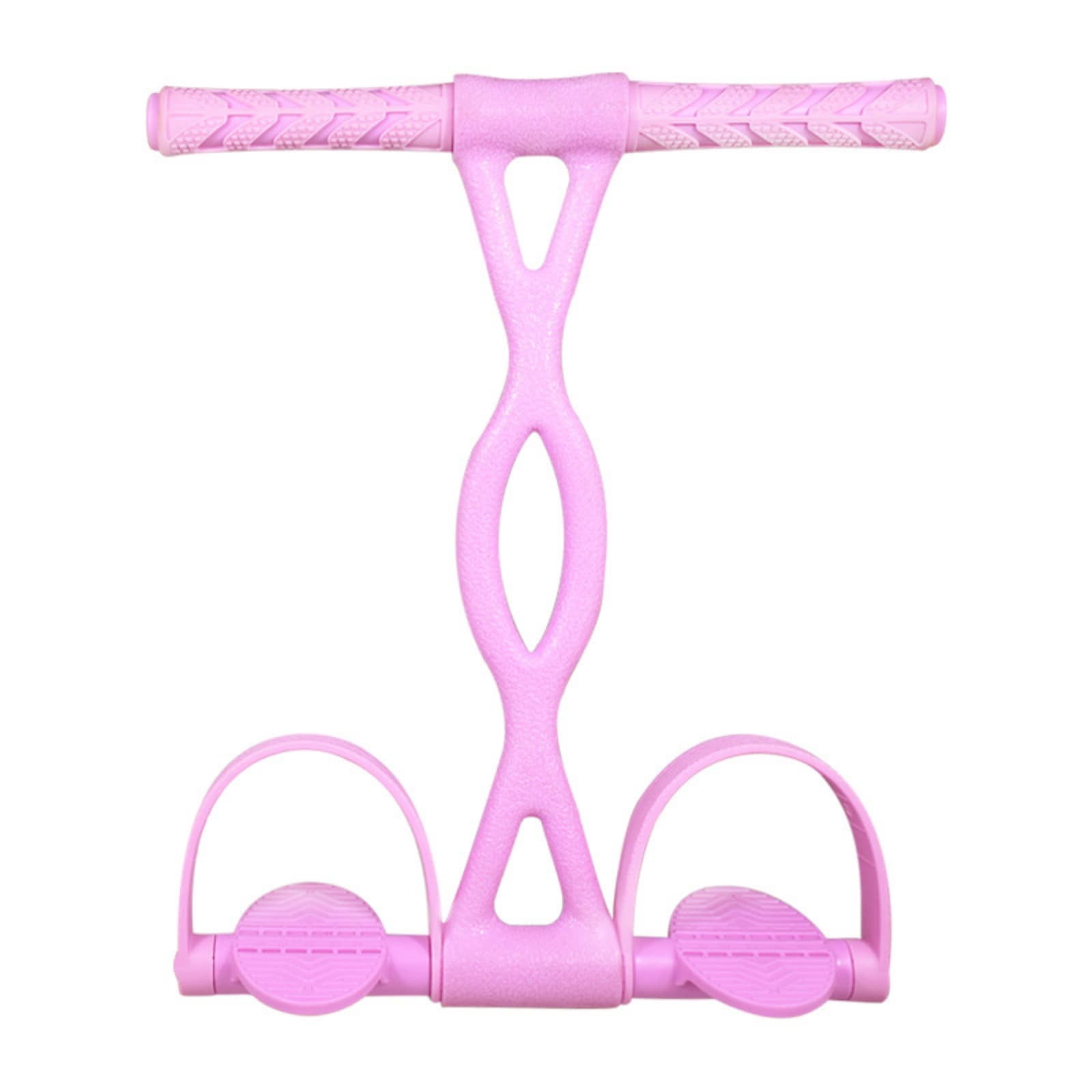 QIUXUJ-16.54 Inch Sit-Up Assist Trainer, Foot Pedal Resistance Band with Handles, Elastic Exercise Tool for Home Gym, Yoga, Workout (Pink)