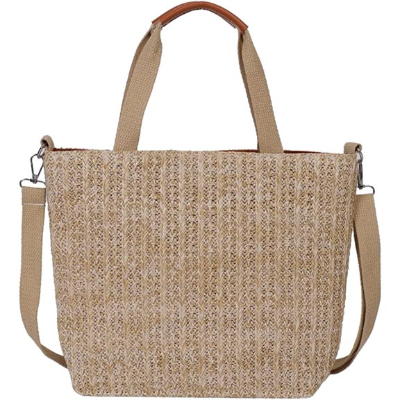 CoCopeaunts Straw Bag for Women, Summer Beach Bag Fashion Handwoven Hobo Handbag Vacation Top Handle Satchel Bag Purse