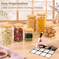 12PCS 10oz Square Glass Food Storage Jars with Lids and Labels for ...