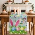thumbnail image 2 of Table Runner 90 Inches Long for Kitchen Dining, Easter Dresser Scarf Farmhouse, Dining Table Decorations for Wedding/Parties, Spring Easter Eggs Bunny Butterflies Wooden Grain 13 x 90 In, 2 of 8