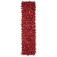 thumbnail image 2 of SAFAVIEH Leather Shag Dimitri Solid Area Rug, Red, 5' x 5' Square, 2 of 7