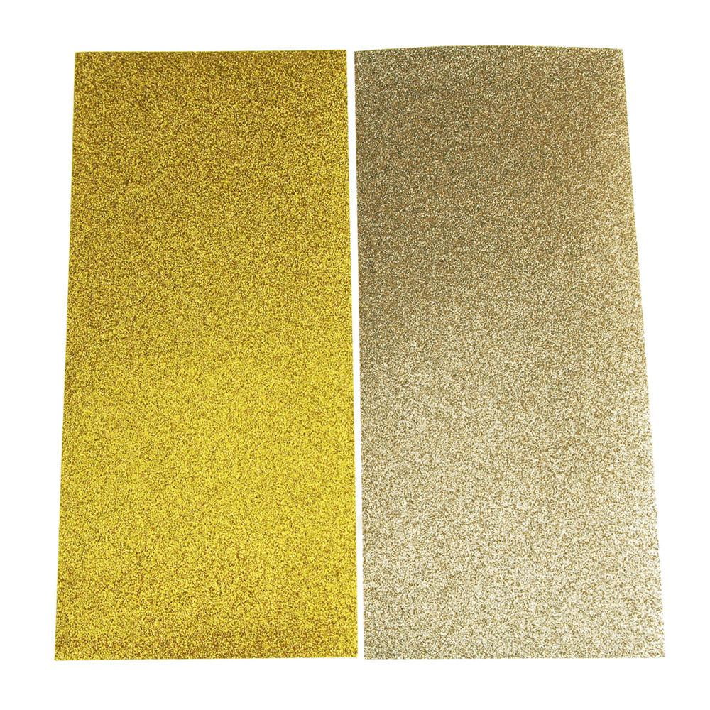 Glitter Sheet Paper Stickers, 10Inch, 2Count, Glided Gold