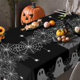 thumbnail image 6 of Halloween Tablecloth 60x104Inch Spooky Ghost Spider Web Black Table Covers Washable for Indoor Outdoor Dining Home Party Holiday Decorations, 6 of 6
