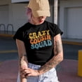 thumbnail image 2 of Crazy Cousin Squad, Family or Cousins Themed, Groovy Retro Wavy Text Merch Gift, Navy Blue T-Shirt, Small, 2 of 5