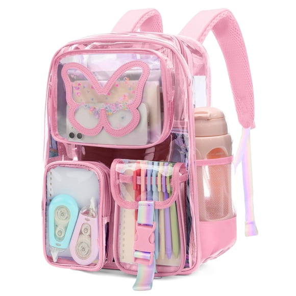 Mochila Transparente Impermeable Crvint Rosa Linda