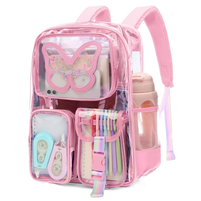 Mochila Transparente Impermeable Crvint Rosa Linda