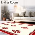 thumbnail image 2 of ODIKA 6'x9' Machine Washable Non-Slip Area Rug, Vintage Nobility Damask Jewel Entrance Charm High Traffic Rug with Pad, Ivory, 666466, 2 of 8