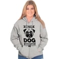 thumbnail image 4 of Only My Dog Understands Me Pet Lover Unisex Fleece Graphic Zip Up Hoodie Brisco Brands 5X, 4 of 5