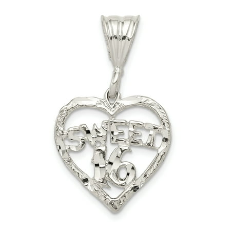 925 Sterling Silver Heart Sweet Sixteen Girl 16 Birthday Pendant Charm Necklace Special Day Gifts For Women For