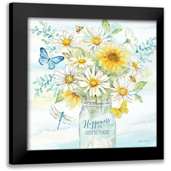 Coulter, Cynthia 12x12 Black Modern Framed Museum Art Print Titled - Daisy Days II