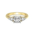 thumbnail image 3 of 3 Carat IGI Certified Cushion Shape Lab Grown Diamond Engagement Ring | 14K Yellow Gold | Leona Three stone Side Pear Shape Lab Diamond Ring | FG-VS1-VS2 Quality Friendly Diamonds, 3 of 5