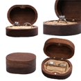 thumbnail image 2 of Fashion Rustic Wood Ring Box Round Shaped Holder Hinge Jewelry Handmade Wooden Presentation Box Jewelry Chest Organizer, 2 of 15