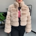 thumbnail image 1 of Abrigo de piel sintética para mujer, chaqueta cálida de alta calidad con cuello levantado, moda de invierno, novedad de 2024, 1 of 5