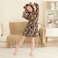 thumbnail image 3 of FORMRS Niños Bathrobe Unisex Hooded Robe Soft Plush Pajamas Sleepwear, Size 10-12T, Leopard Pattern, 3 of 7