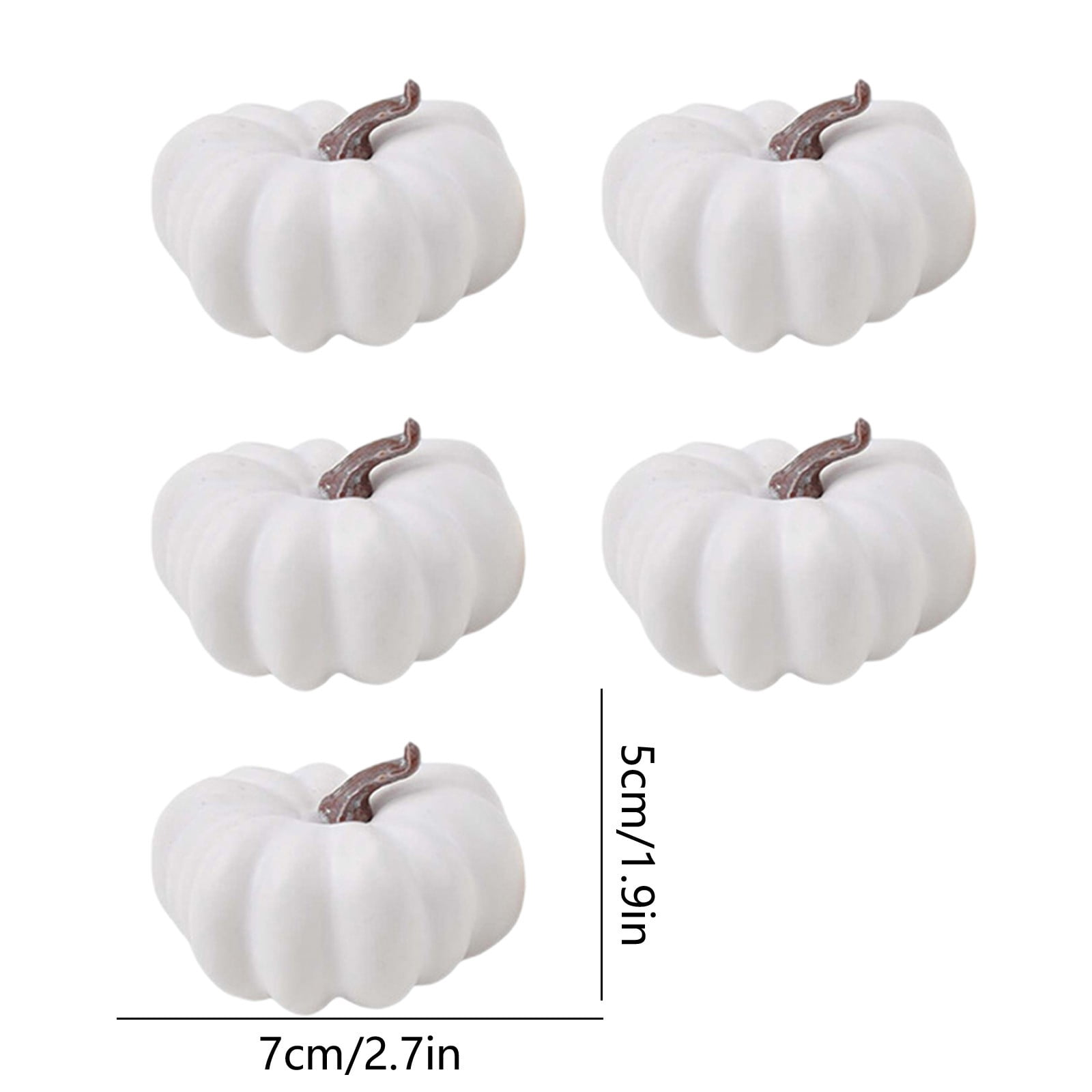 5-Piece Mini Artificial Pumpkins, 3-Size Assorted Foam Plastic Ornaments for Fall, Thanksgiving, Halloween and Tabletop Decor