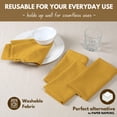 thumbnail image 4 of Native Fab Cloth Napkins Set of 4, 17x17 inches, 100% Cotton, Washable, Reusable Fabric Linen, Table Decor Napkins for Dinner, Events, Parties, Wedding - Mustard Yellow, 4 of 5
