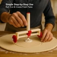 thumbnail image 3 of OVENTE Pasta Pastry and Ravioli Cutter with Adjustable BPA-Free Wheels and Compact Easy to Remove 3-Wheel Design, Dough Slicer Perfect for Homemade Pasta Cookie and Pie, Red and White ACPPA7100R, 3 of 10