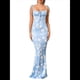 thumbnail image 3 of Vestido Maxi Bohemio de Verano para Mujer, con Estampado Floral, Tirantes Finos, Sin Mangas y Ajustado Tulipanes Blancos L, 3 of 8