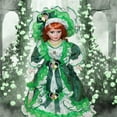 thumbnail image 4 of 40cm Perfectly Doll custom present Pure Handmade retro Porcelain Noble Lady Dolls With Display Stand Gift Green, 4 of 8