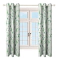 thumbnail image 4 of Green Floral Pattern Print Blackout Curtains Window Drapes Room Darkening Thermal Insulated Grommets Blackout Curtains, for Living, Dining, Bedroom,2 Panels, 4 of 6