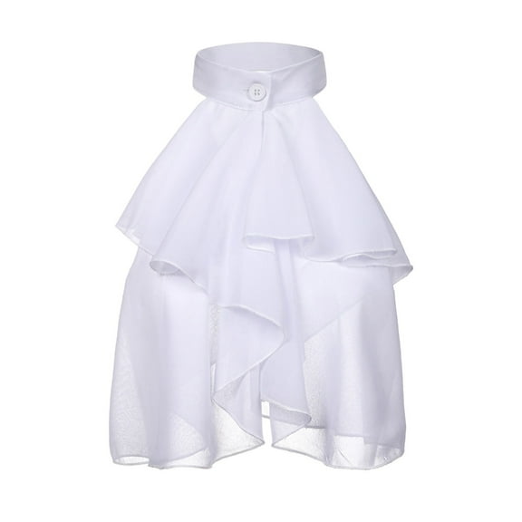 Womens Medieval Renaissance Ruffled Jabot False Collar for Elegant Vintage Style