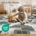 thumbnail image 4 of ODIKA 5'x7' Washable Area Rug Grey Faded Under Grid Layout Highlight Balanced Neutral Abstract for Small Living Room, Bedroom, Easy Care, Non-Shedding, Pet Friendly, 4 of 7