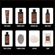 Body & Earth Bath Gift Sets for Men Fathers Day Gift Ideas, 8 Pcs Sandalwood Luxury Spa Gift Basket Body Care Sets with Toiletry Bag Birthday Gifts for Dad Husband