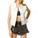 thumbnail image 1 of Chaleco de mezclilla blanco con cuello de solapa y botones para mujer INSPIRE CHIC talla M, 1 of 1