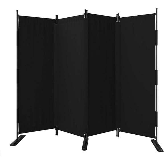 Room Divider, 4 Panel Folding Privacy Screen, 88” Portable Separating with 3 Metal Feet, Partition Room Dividers, Lightweight Freestanding Wall Divider Screen for Office Bedroom Hospital(White)