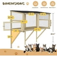thumbnail image 5 of Cat Catio Window Perch for Large Cats - Outdoor Cat Enclosure Window, Catio Window Box Hommock for Inside Cats Sunbathing, Napping, Wooden Kitten Cage for Patio Sights (Burlywood, 82.6" L), 5 of 9