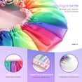 thumbnail image 2 of Mikimini Large Shower Cap 2 Pack Rainbow Series, Double Waterproof Hair Cap for Long Hair, Reusable Soft PVC Lining Bath Cap, Washable Shower Caps Design for Long Curly Hair Women and Girls(Rainbow-A), 2 of 6
