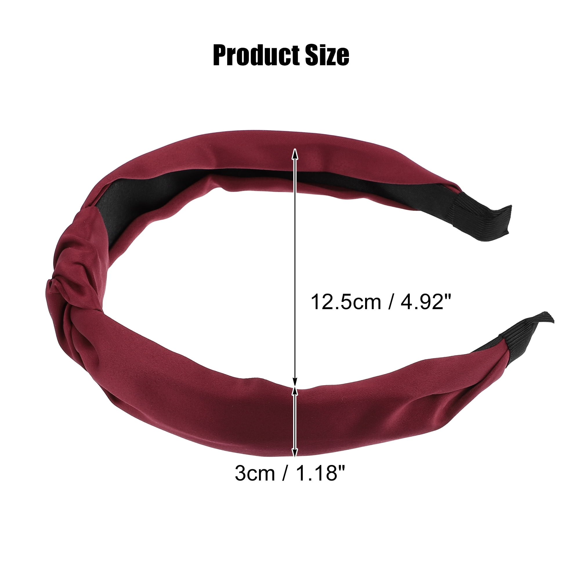 Unique Bargains Satin Knot Headband Hairband for Women 1.2 Inch Wide Wine Red