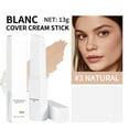 thumbnail image 3 of Cover Cream Stick, Color Changing Foundation Stick, Skin Matching Cover Cream with Medium to Full Coverage Dewy Finish Base Makeup, Dual-Ended with Detachable Brush (Deep), 3 of 8