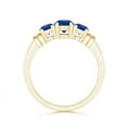 thumbnail image 2 of ANGARA Natural Vintage Style Three Stone Sapphire Wedding Band in 14K Yellow Gold for Women (Size-5mm) | September Birthstone, Anniversary, Jewelry Gift for Women | Natural Blue Sapphire Ring, 2 of 9