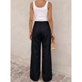 thumbnail image 6 of Women High Waist Solid Wide Leg Long Pants, Loose Fit Casual Trousers for Daily Office School Commute Wear, 6 of 6