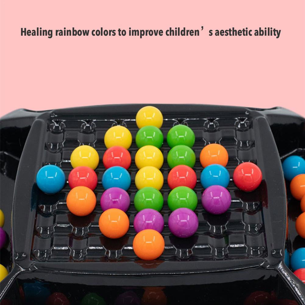 Rainbow Ball Matching Toy Colorful Fun Puzzle Chess Board Game with for Children 
