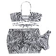 thumbnail image 4 of PENGXIANG Femmes Été 3PCS Bikini Ensembles Suspendus Cou Soutien-Gorge + Jupe Cordon + String Imprimé Zèbre, 4 of 7
